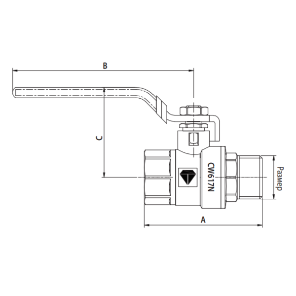 Кран шаровый 1 1/4" HLV Optima ручка ВН, фото 2