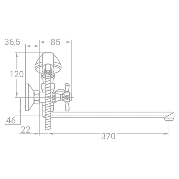 Смеситель для ванны Tau VD-2C261C, фото 3