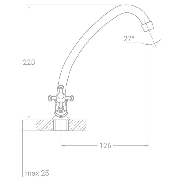 Змішувач для кухні Tau VN-2B160C, фото 2