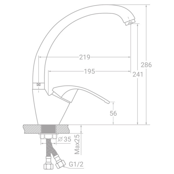 Змішувач для кухні Tau SD-4B443C, фото 2