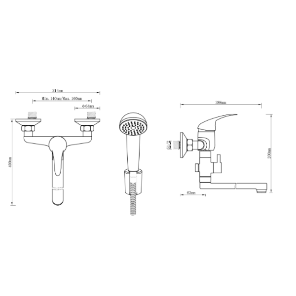 Смеситель для ванны Aquatica IG-3C249C, фото 2