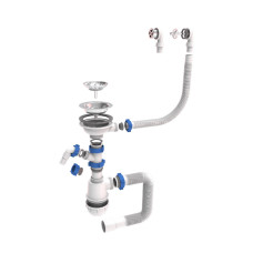 Сифон для мийки 3 1/2" з круглим переливом Tau 9842520