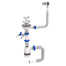 Сифон для мийки 3 1/2" з квадратним переливом Tau 9842521