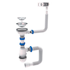 Сифон для мийки 3 1/2" з квадратним переливом Tau 9842531